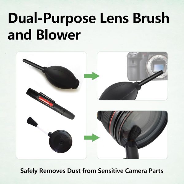 3Pcs Camera Lens Cleaning Kit Including Camera Cleaning Pen Brush Air Blaster Blower and Lens Brush Blower Brush Dust Cleaner for SLR Camera Telescope Magnifying Glass Photography