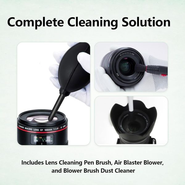 3Pcs Camera Lens Cleaning Kit Including Camera Cleaning Pen Brush Air Blaster Blower and Lens Brush Blower Brush Dust Cleaner for SLR Camera Telescope Magnifying Glass Photography